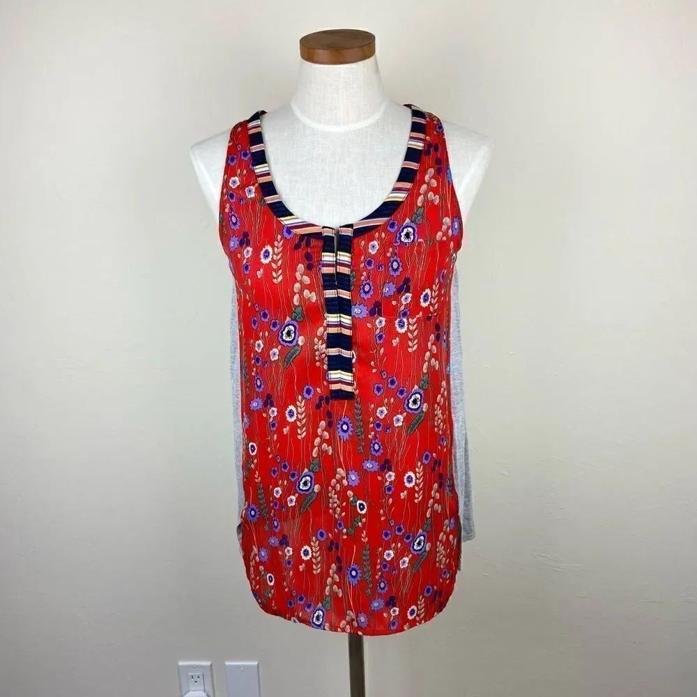 Anthropologie Tiny Floral Zuma Tank Top